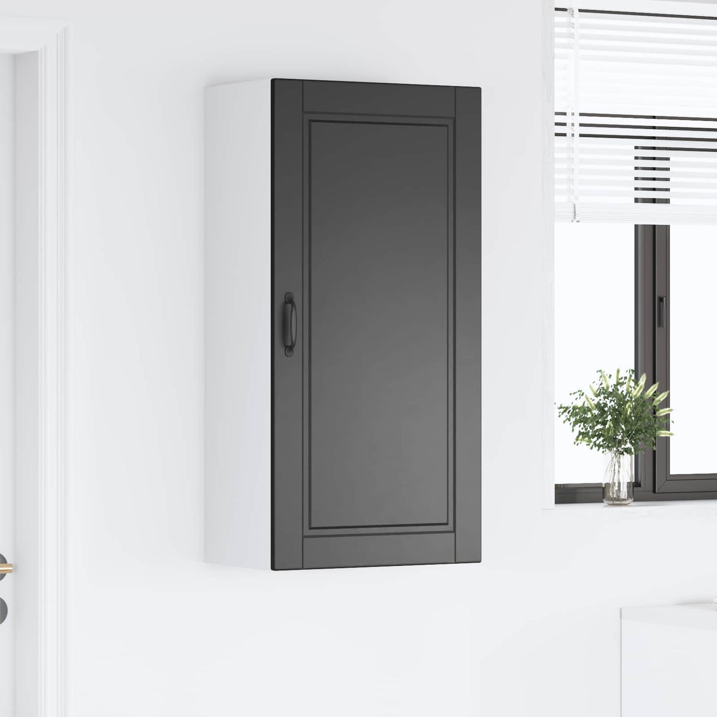 Veggskap PORTO Svart 50 x 31 x 100 cm Konstruert tre