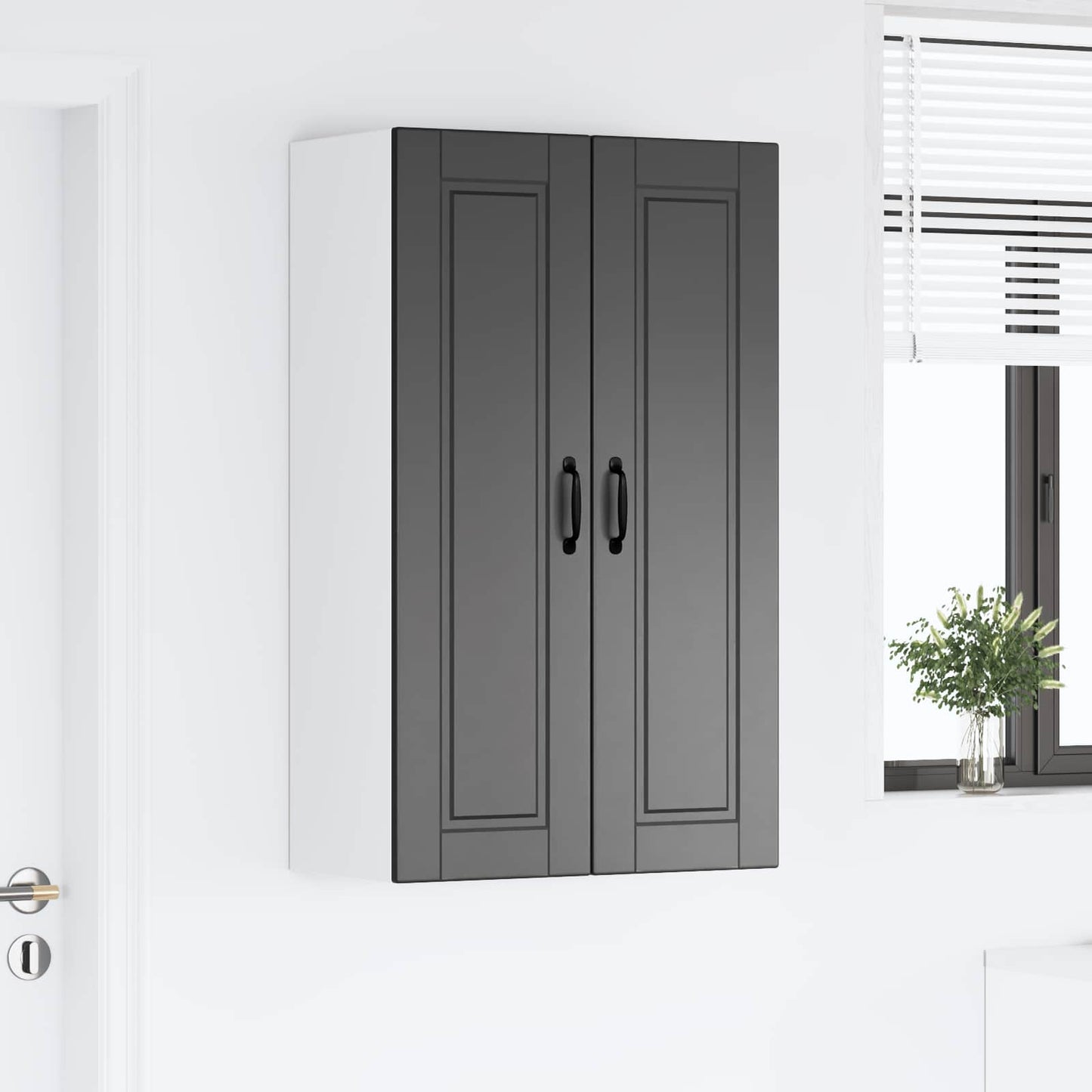 Veggskap PORTO Svart 60 x 31 x 100 cm Konstruert tre