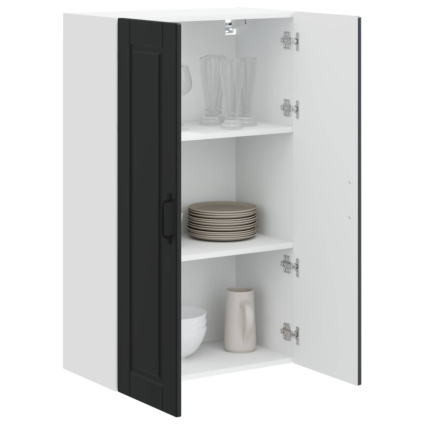 Veggskap PORTO Svart 60 x 31 x 100 cm Konstruert tre