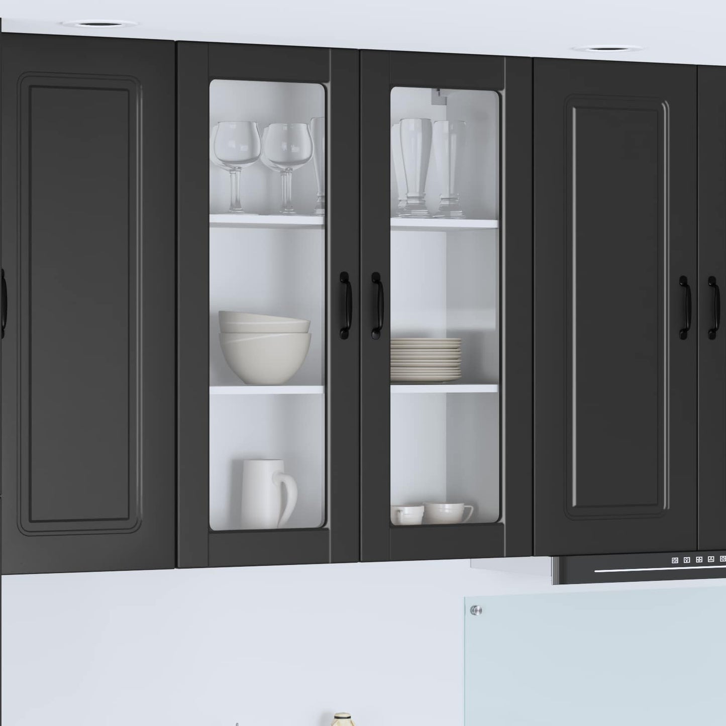 Vegghylle PORTO Svart 80 x 31 x 100 cm Konstruert tre