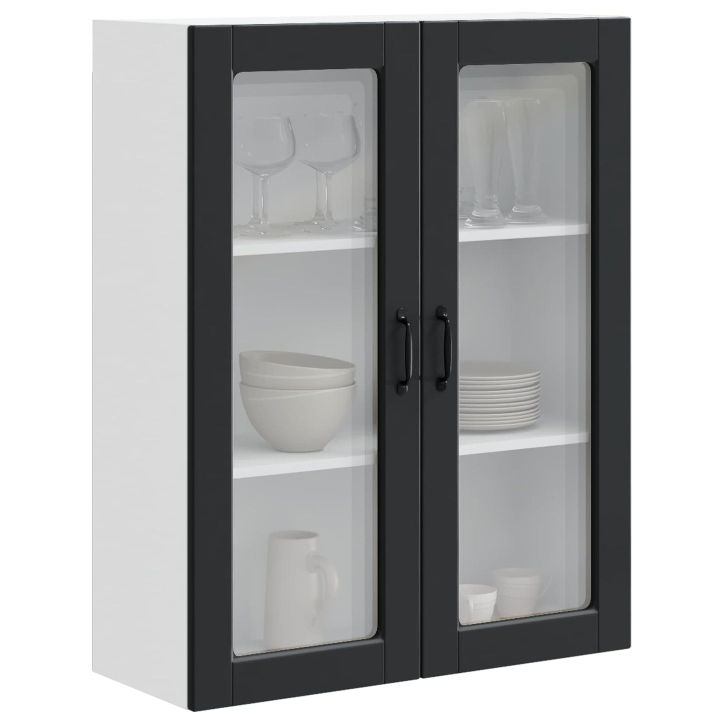 Vegghylle PORTO Svart 80 x 31 x 100 cm Konstruert tre