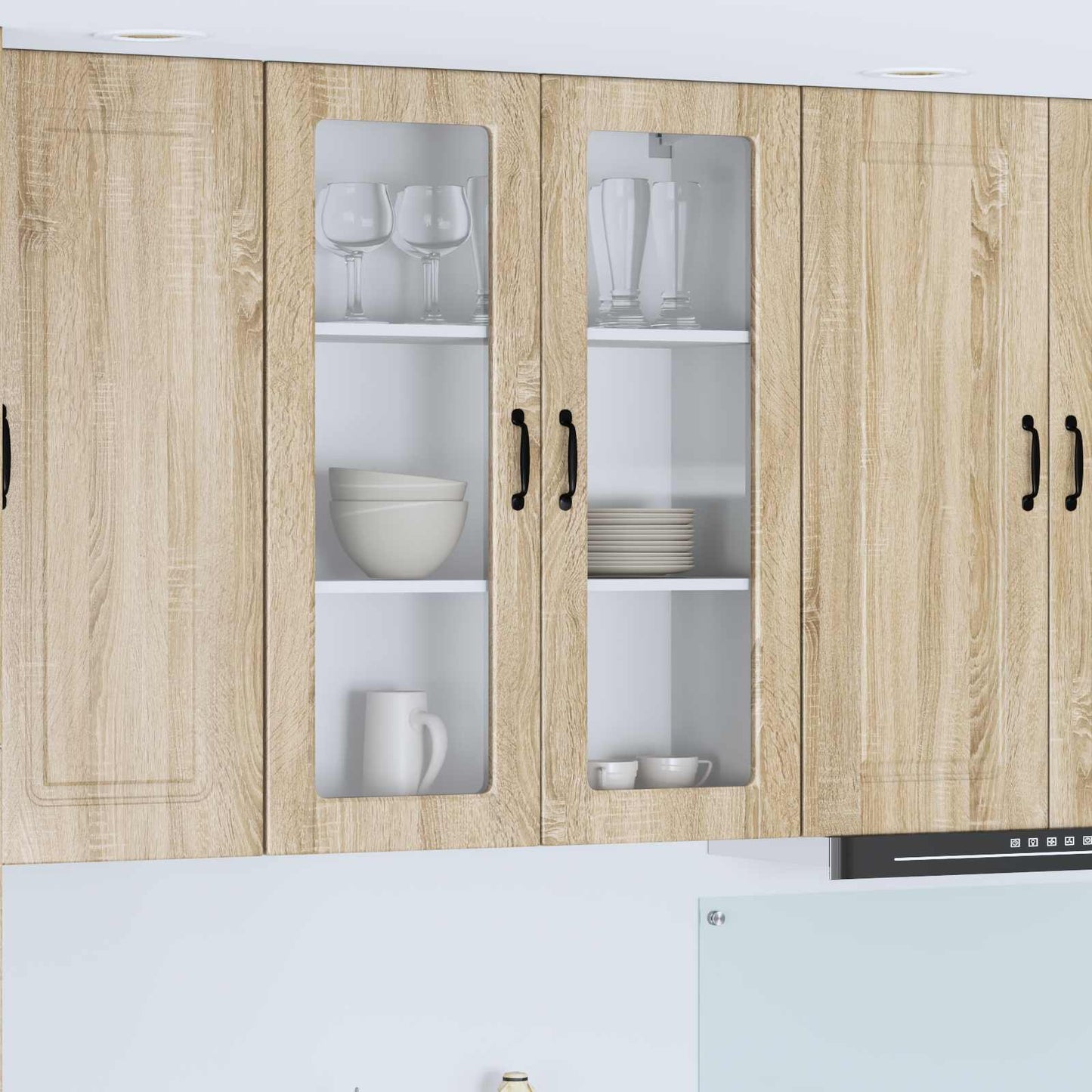 Vegghylle PORTO Sonoma eik 80 x 31 x 100 cm Konstruert tre