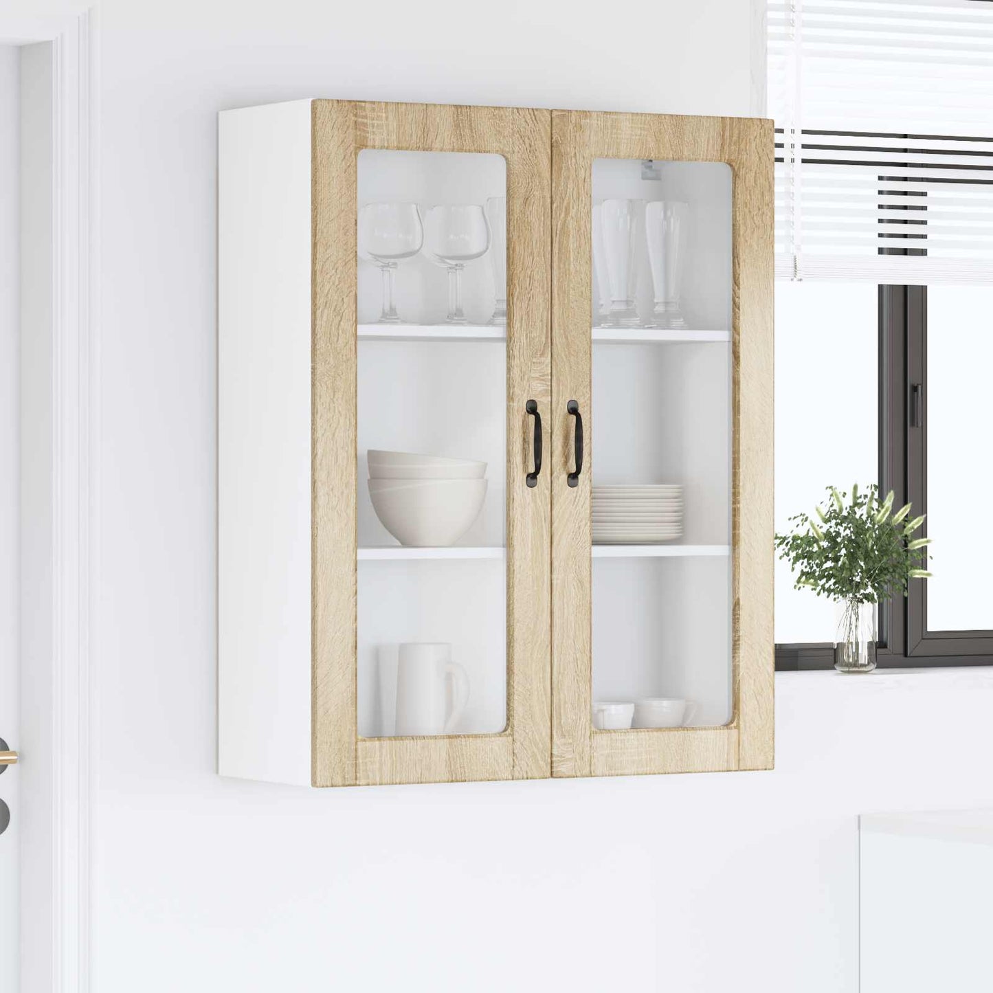 Vegghylle PORTO Sonoma eik 80 x 31 x 100 cm Konstruert tre