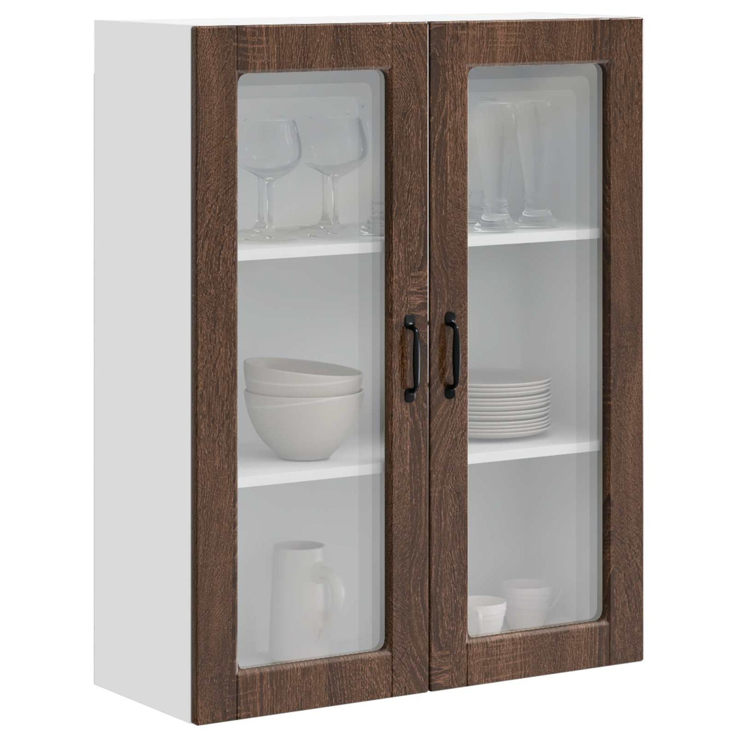Vegghylle PORTO Brun Eik 80 x 31 x 100 cm Konstruert tre