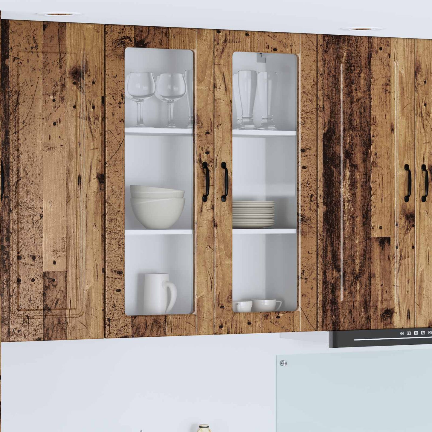 Vegghylle PORTO Gammelt tre 80 x 31 x 100 cm Konstruert tre