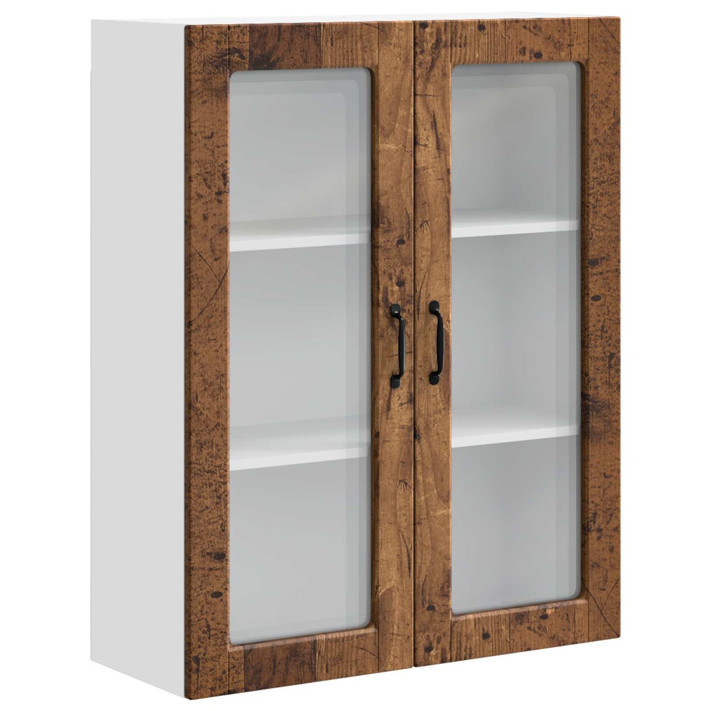 Vegghylle PORTO Gammelt tre 80 x 31 x 100 cm Konstruert tre