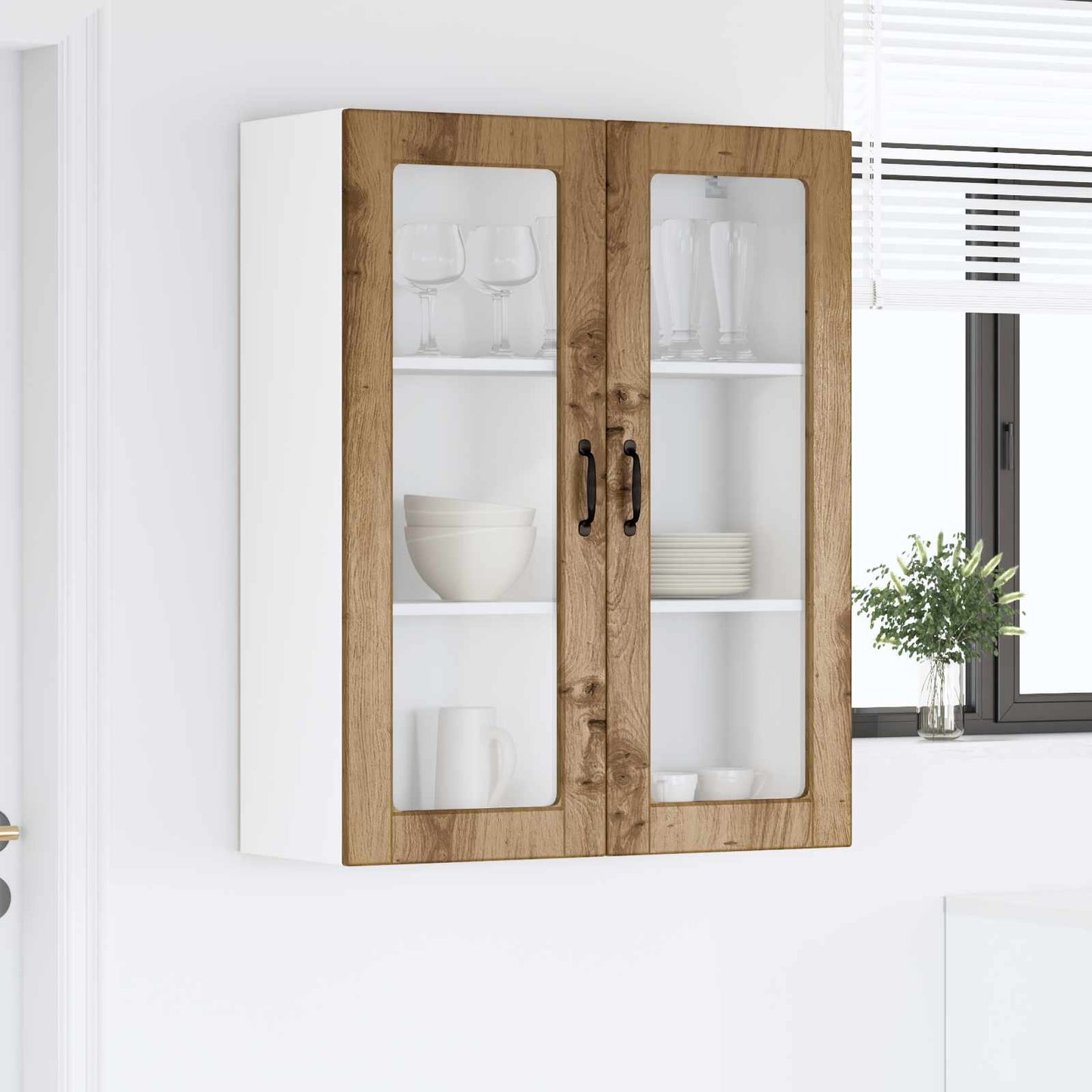 Vegghylle PORTO Artisan Eik 80 x 31 x 100 cm Konstruert tre