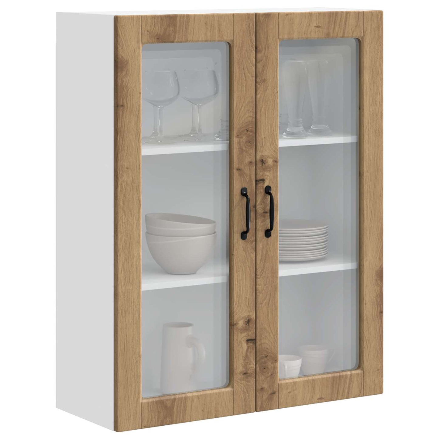 Vegghylle PORTO Artisan Eik 80 x 31 x 100 cm Konstruert tre