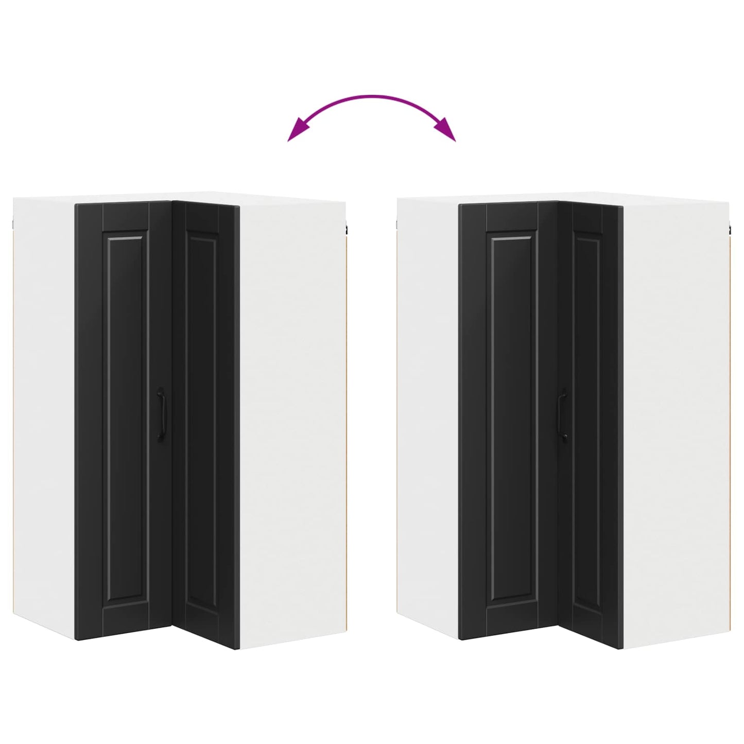 Vegghjørneskap PORTO Svart 57 x 57 x 100 cm Konstruert tre