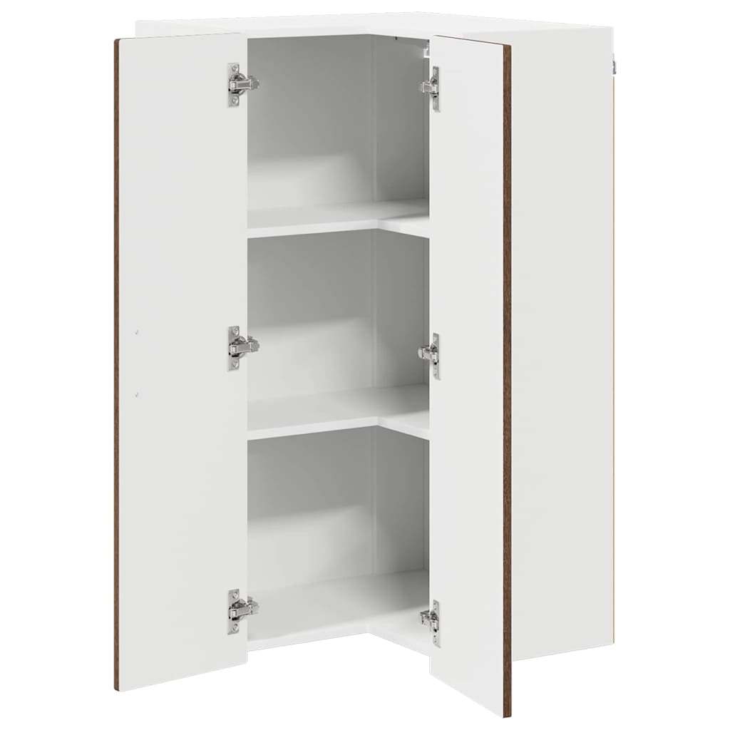 Vegghjørneskap PORTO Brun Eik 57 x 57 x 100 cm Konstruert tre