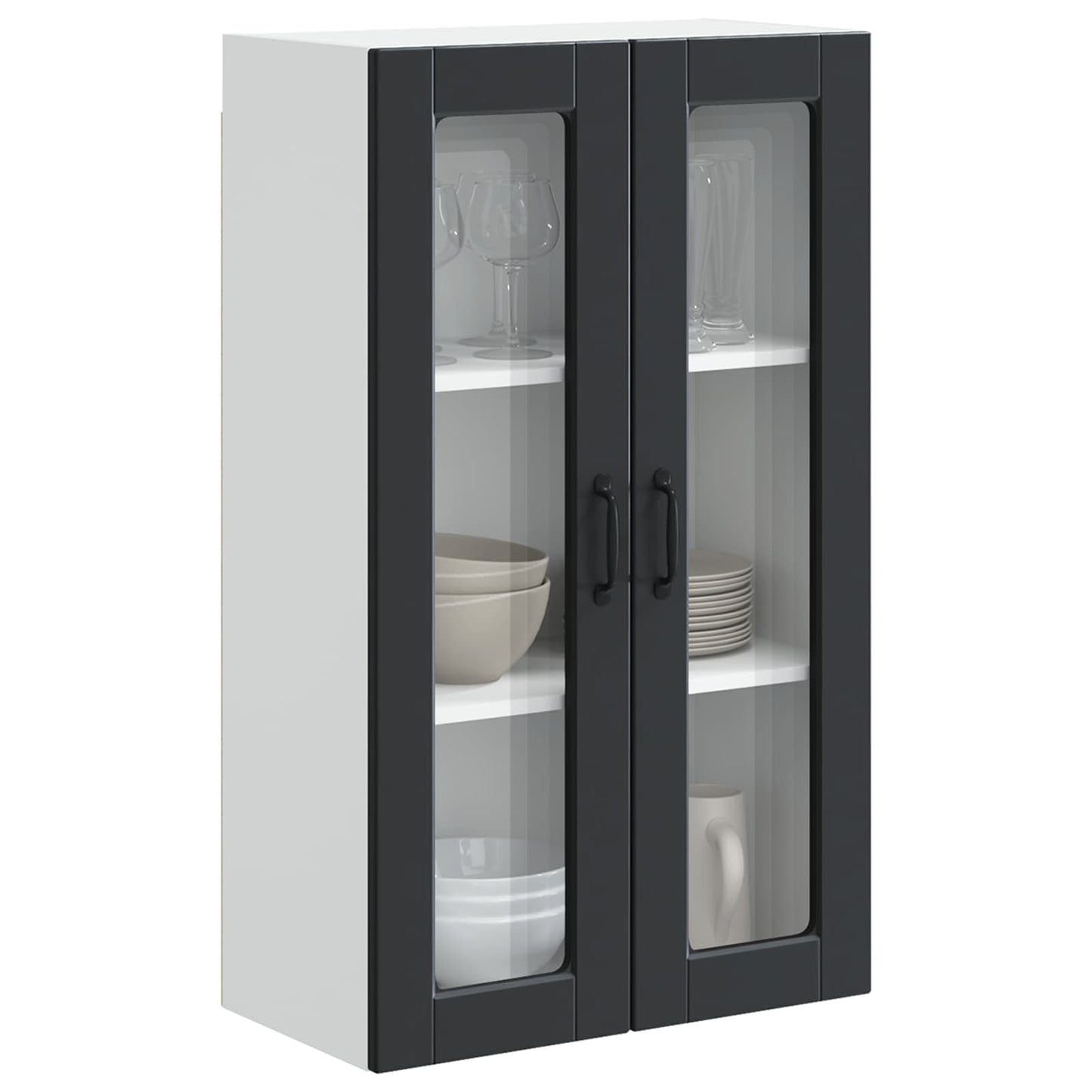 Vegghylle PORTO Svart 60 x 31 x 100 cm Konstruert tre