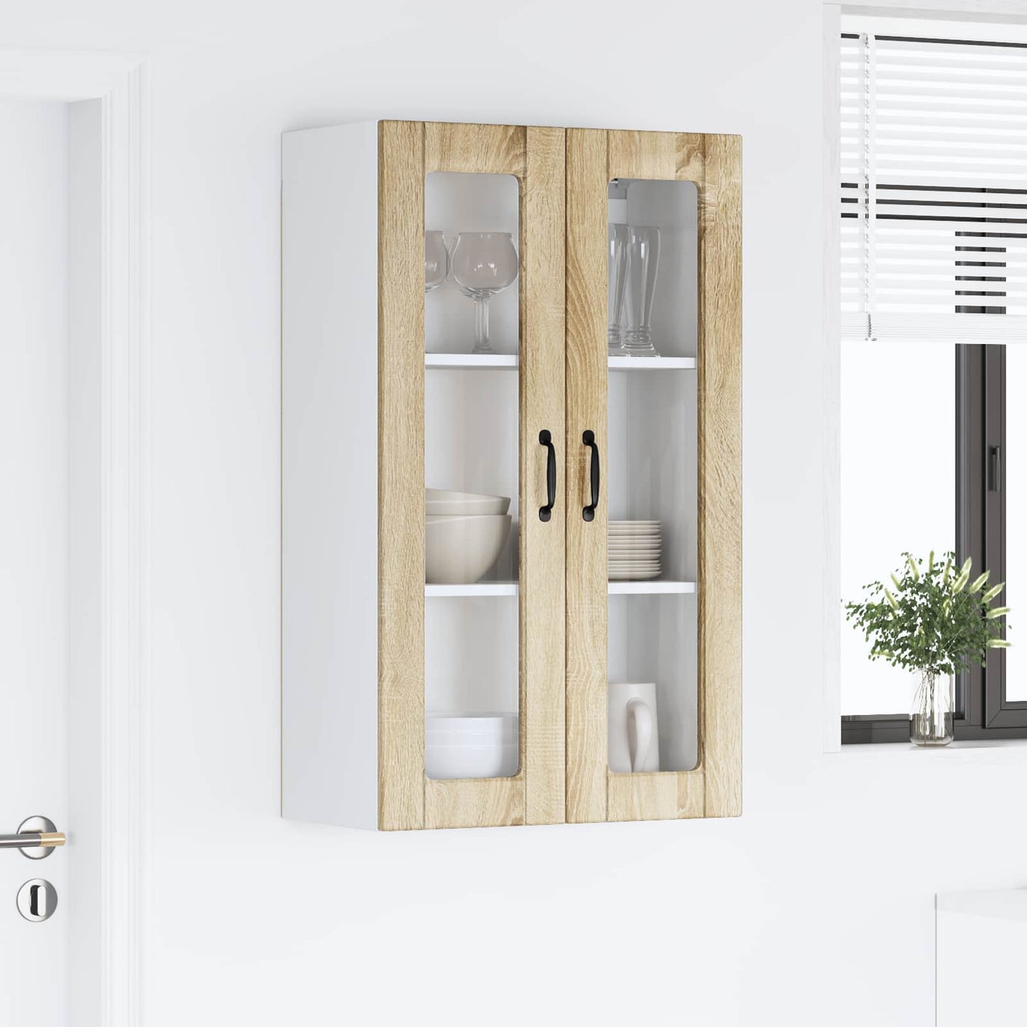 Vegghylle PORTO Sonoma eik 60 x 31 x 100 cm Konstruert tre