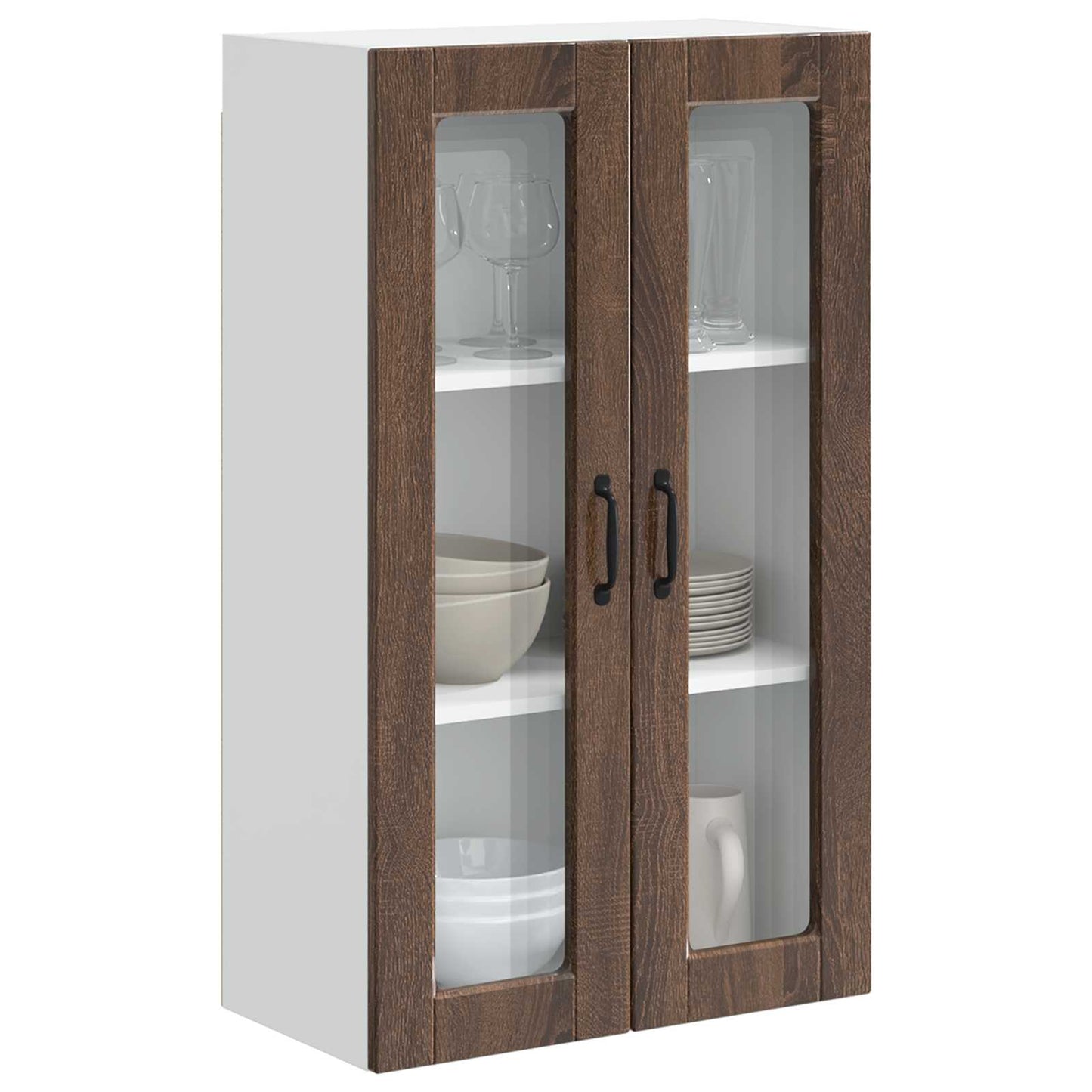 Vegghylle PORTO Brun Eik 60 x 31 x 100 cm Konstruert tre