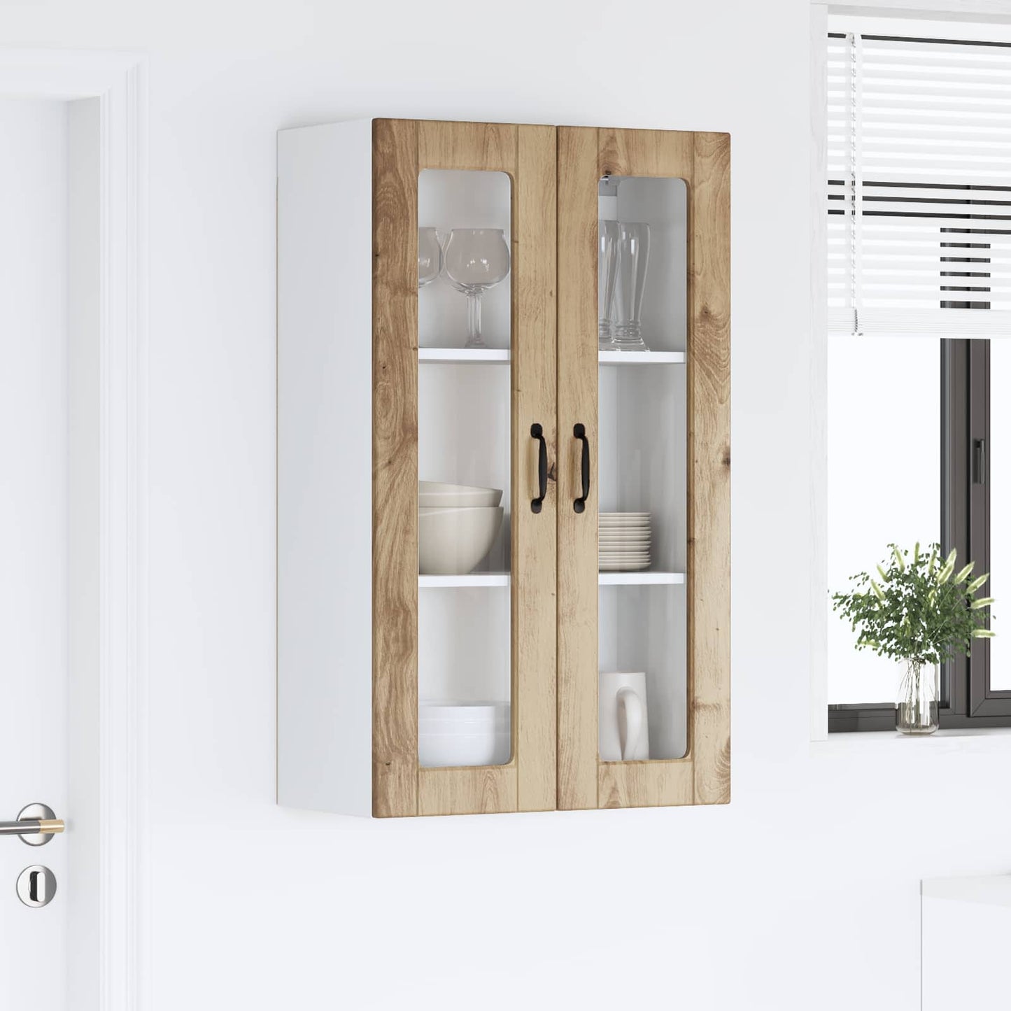Vegghylle PORTO Artisan Eik 60 x 31 x 100 cm Konstruert tre