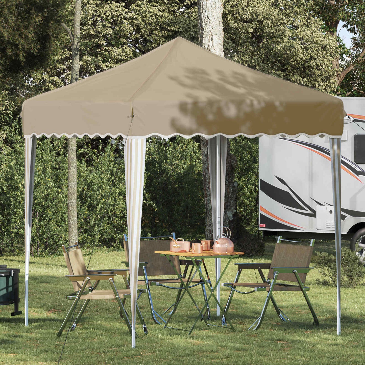 Pop-up Festtelt 195 x 195 x 245 cm Krem Oxford Stoff