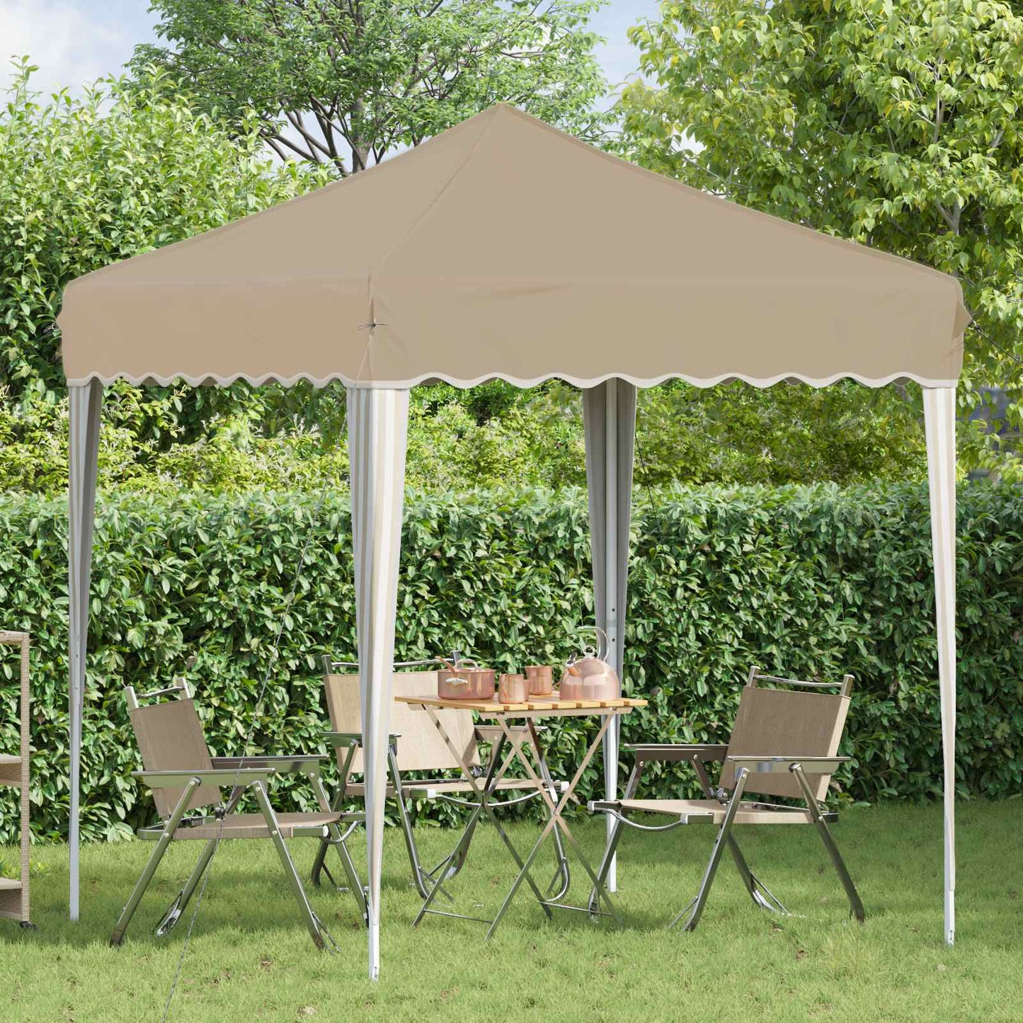 Pop-up Festtelt 195 x 195 x 245 cm Krem Oxford Stoff