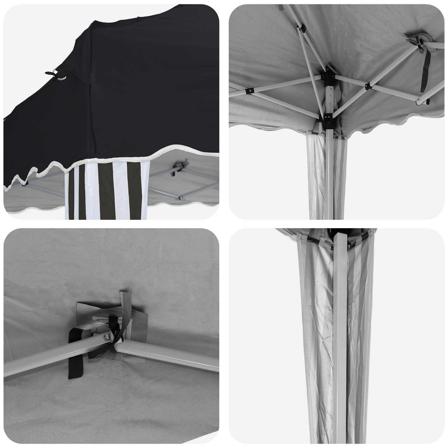 Pop-up Festtelt 195 x 195 x 245 cm Antrasitt Oxford Stoff