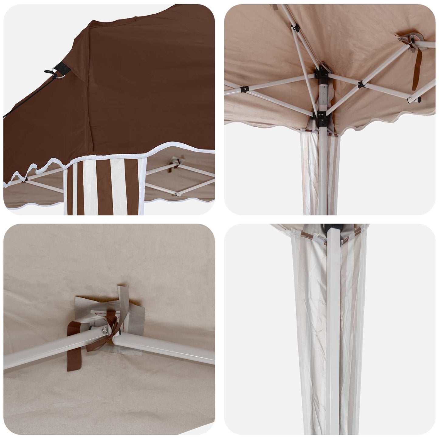 Pop-up Festtelt 195 x 195 x 245 cm Brun Oxford Stoff