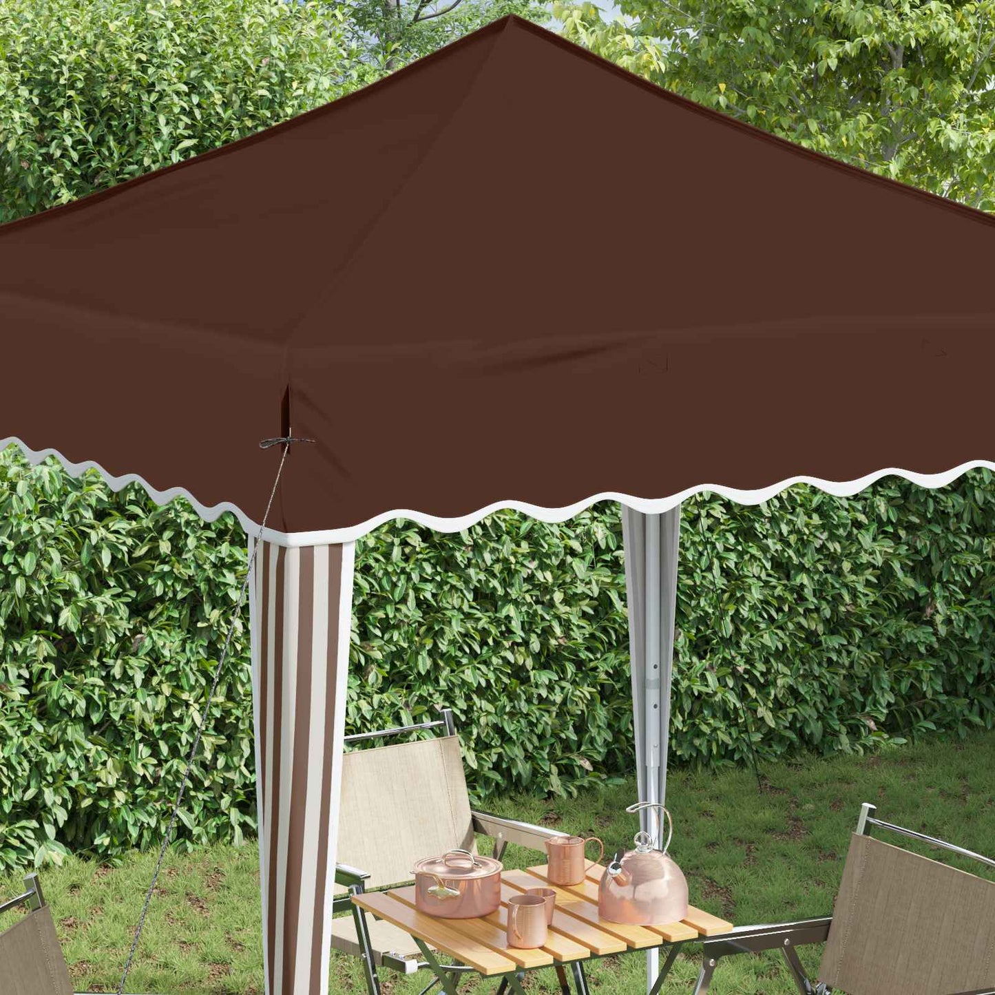 Pop-up Festtelt 195 x 195 x 245 cm Brun Oxford Stoff