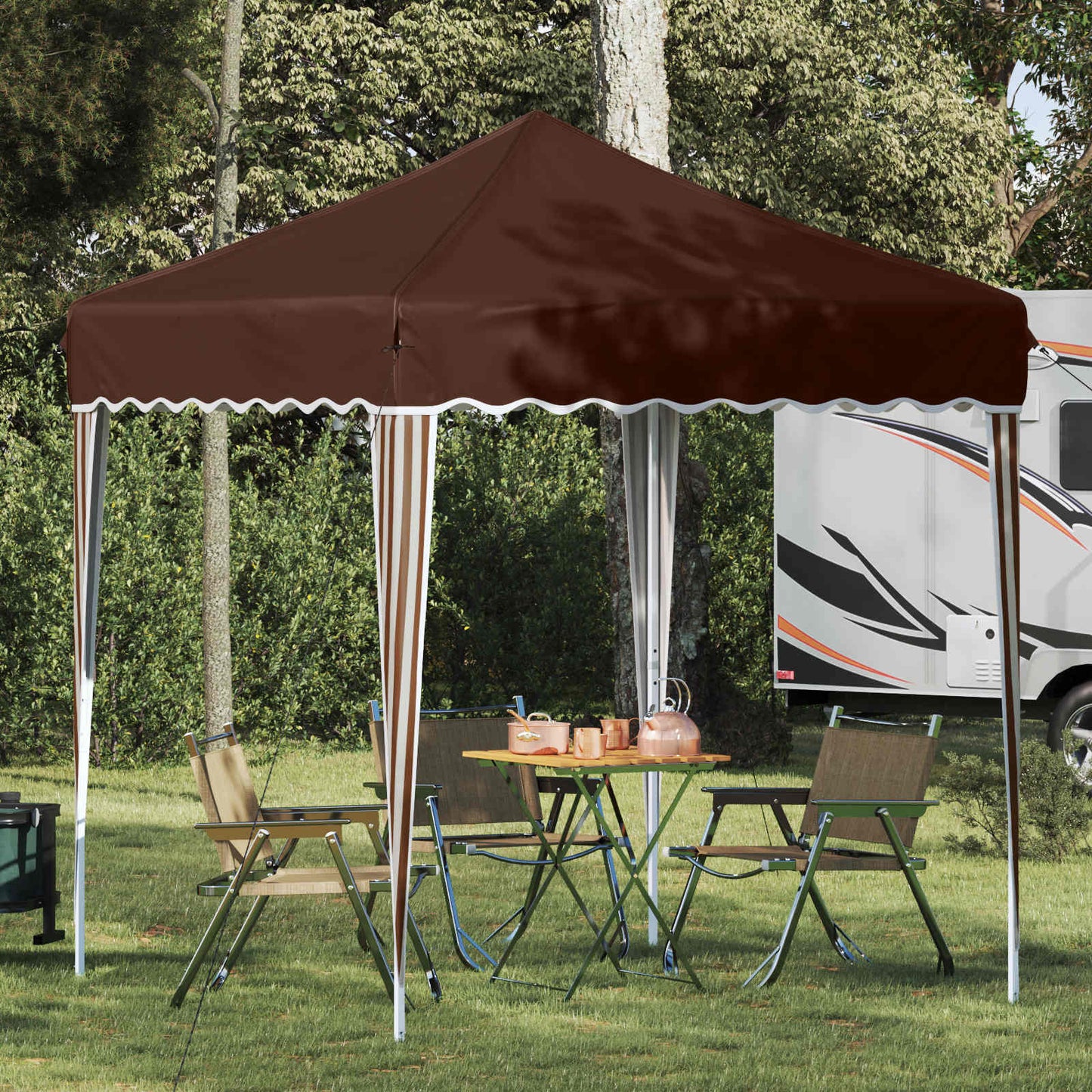 Pop-up Festtelt 195 x 195 x 245 cm Brun Oxford Stoff