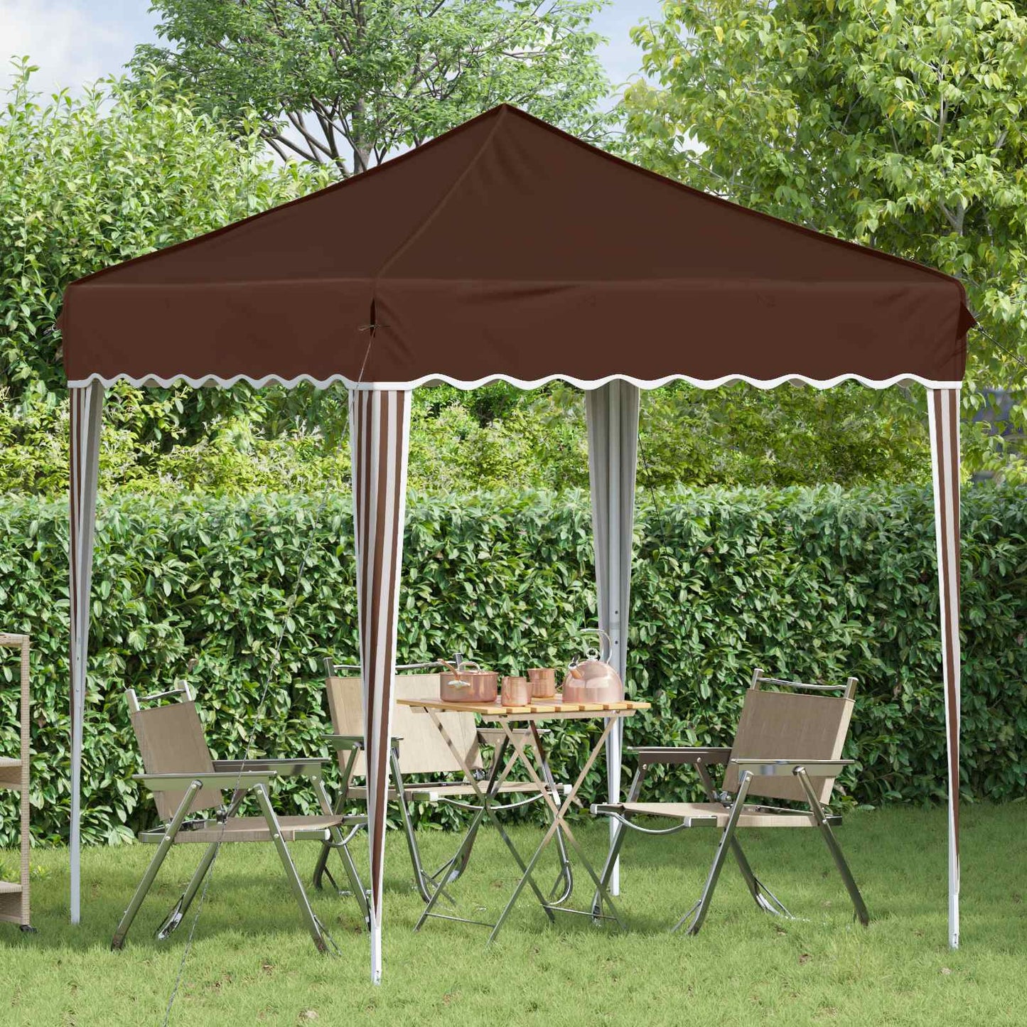 Pop-up Festtelt 195 x 195 x 245 cm Brun Oxford Stoff
