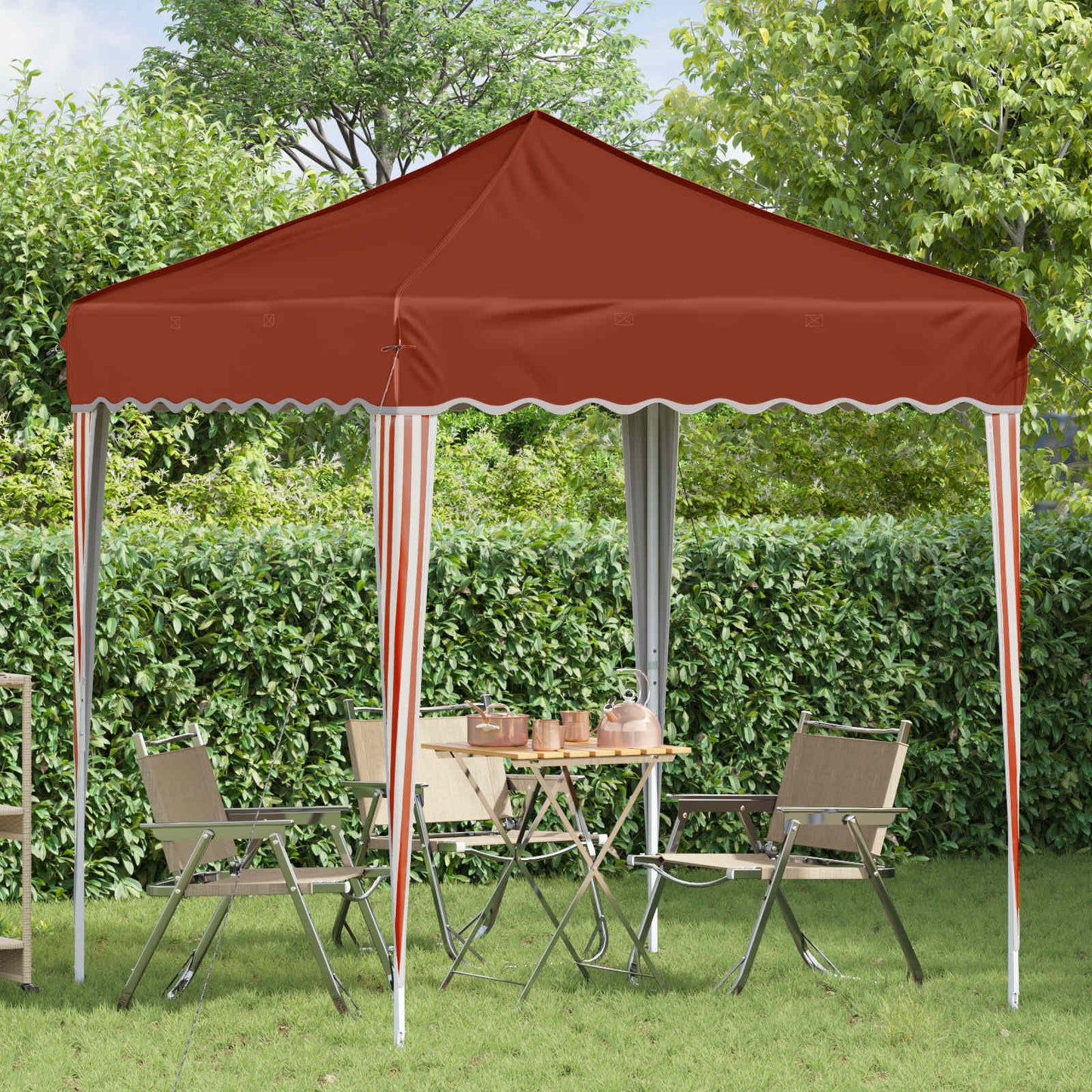 Pop-up Festtelt 195 x 195 x 245 cm Terrakotta Oxford Stoff