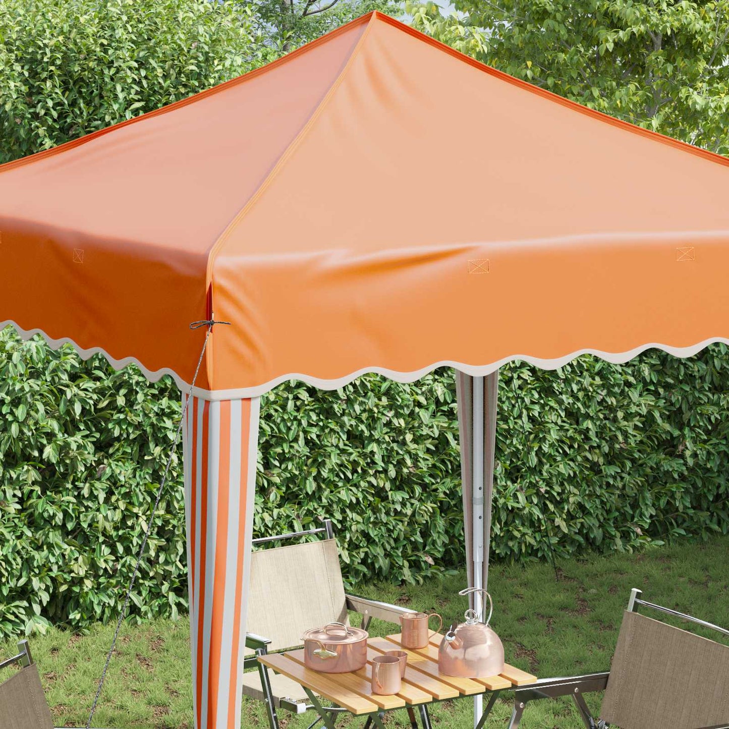 Pop-up Festtelt 195 x 195 x 245 cm Oransje Oxford Stoff