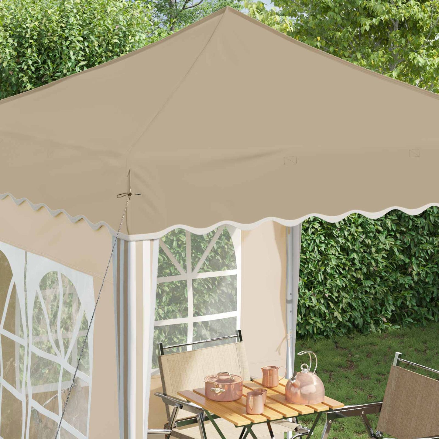 Pop-up Festtelt 195 x 195 x 245 cm Krem Oxford Stoff