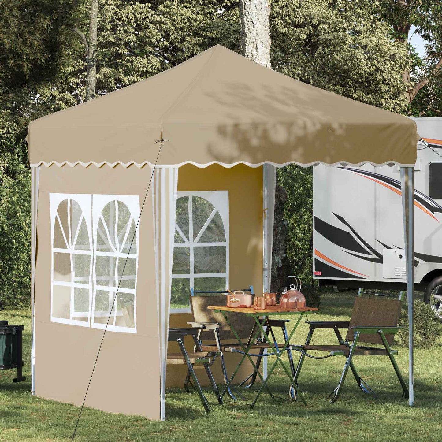 Pop-up Festtelt 195 x 195 x 245 cm Krem Oxford Stoff