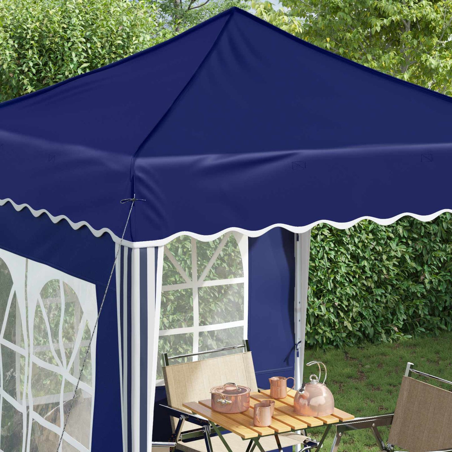 Pop-up Festtelt 195 x 195 x 245 cm Blå Oxford Stoff