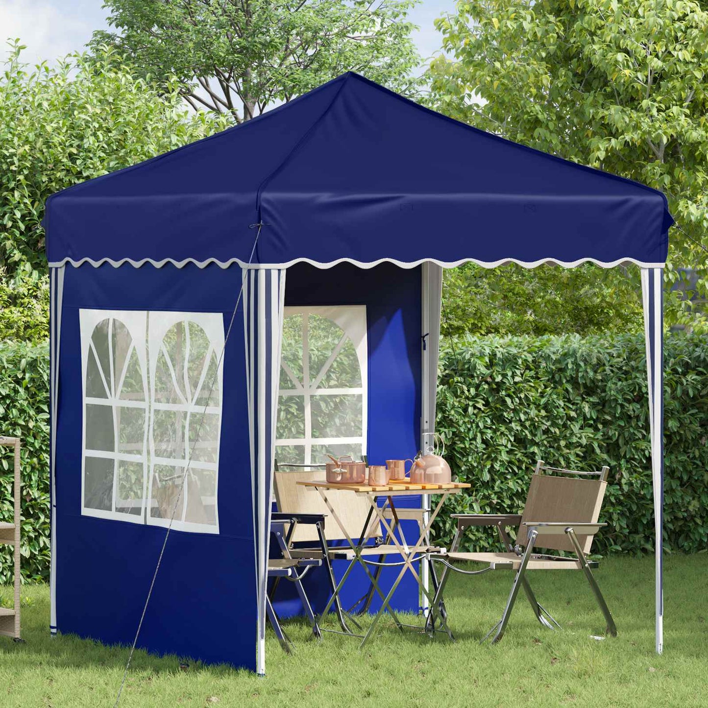 Pop-up Festtelt 195 x 195 x 245 cm Blå Oxford Stoff