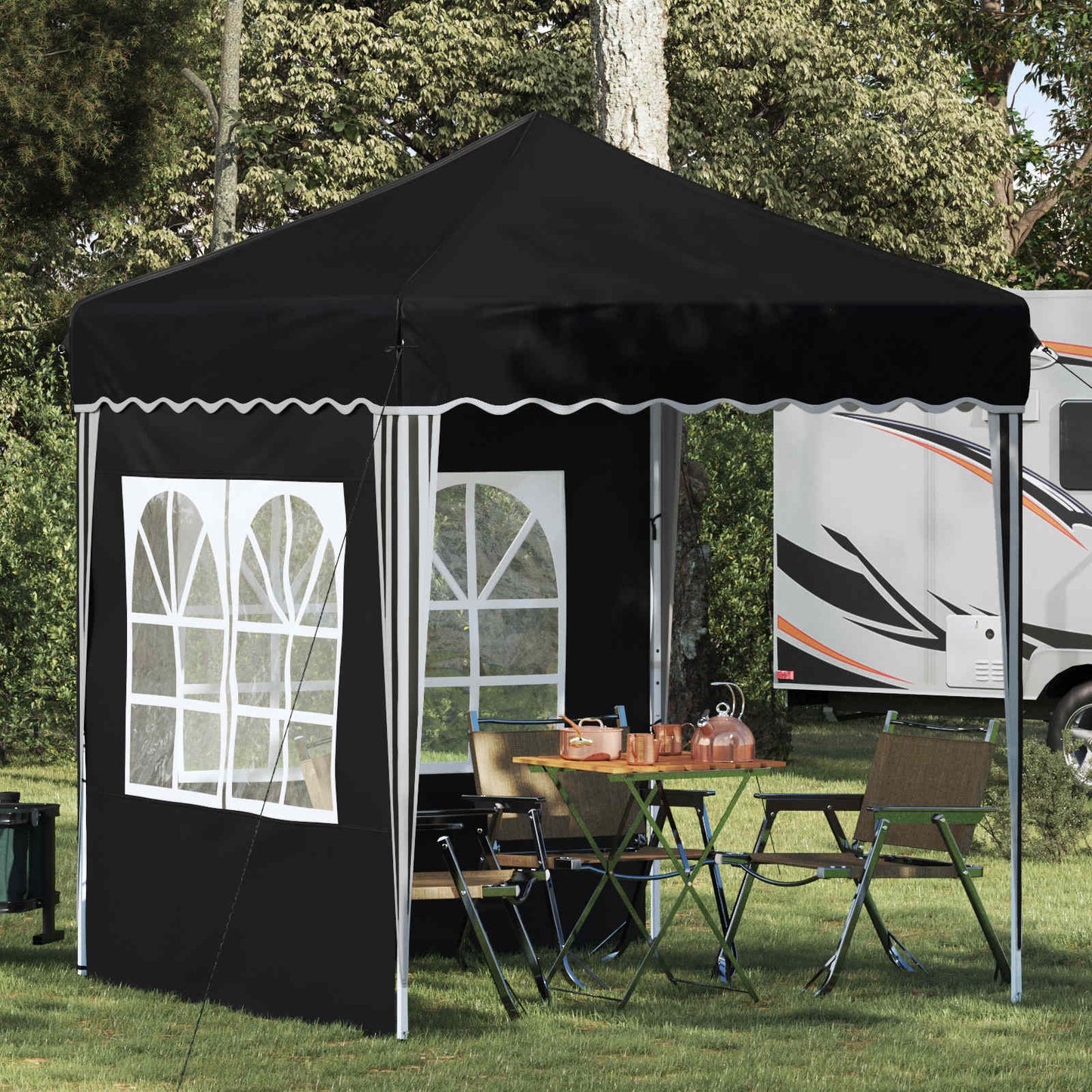Pop-up Festtelt 195 x 195 x 245 cm Antrasitt Oxford Stoff