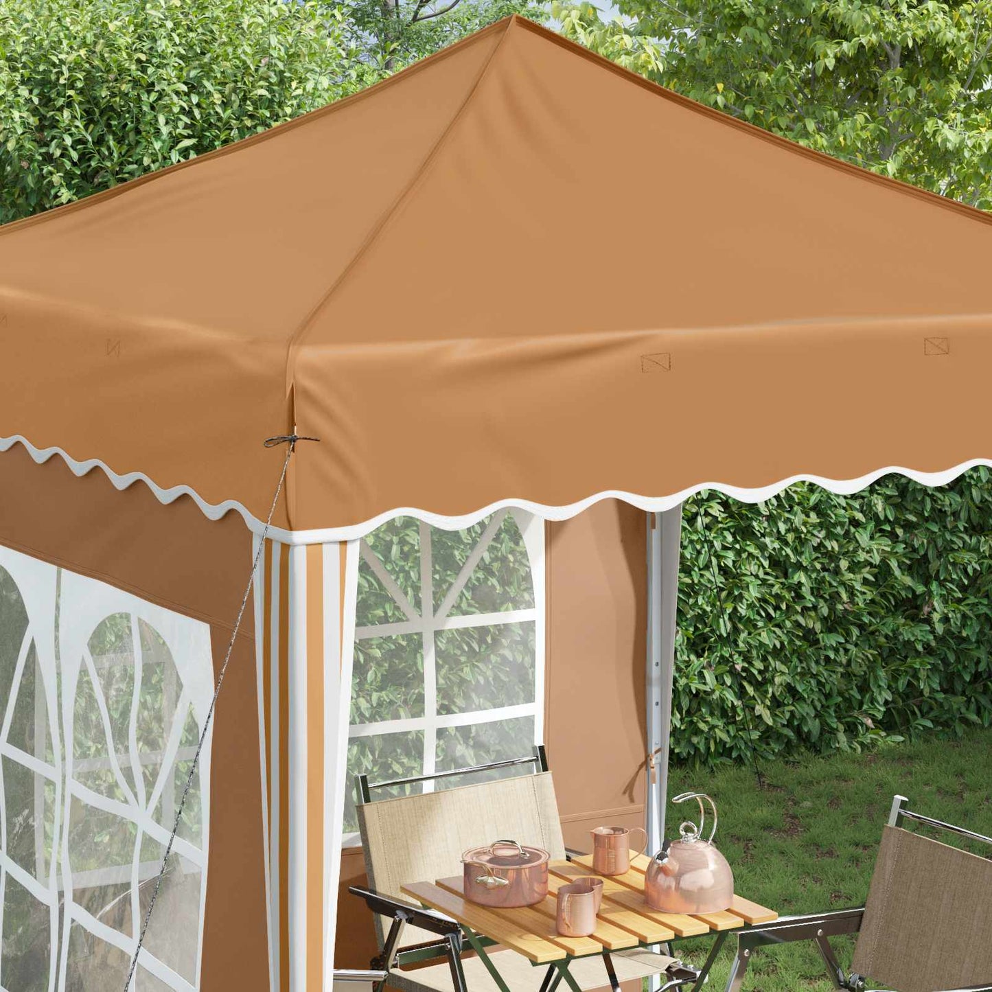 Pop-up Festtelt 195 x 195 x 245 cm Beige Oxford Stoff