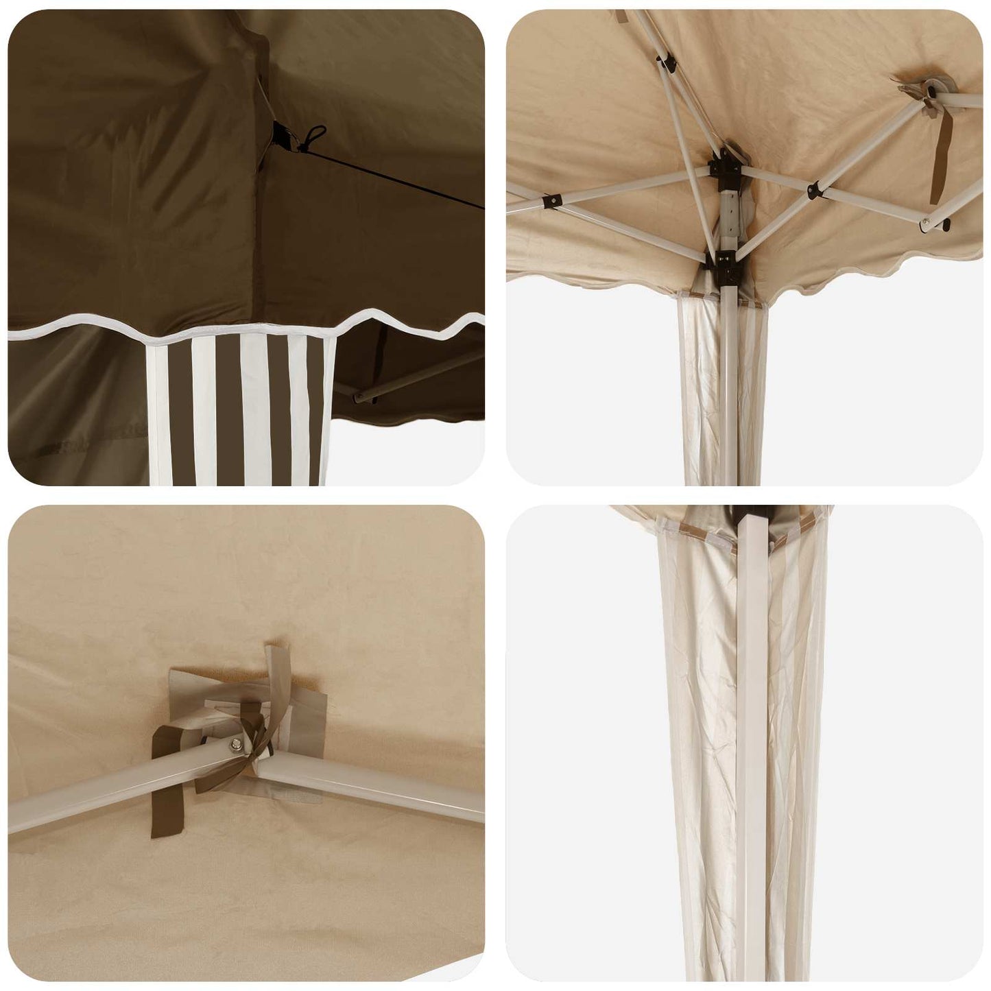 Pop-up Festtelt 195 x 195 x 245 cm Gråbrun Oxford Stoff