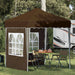 Pop-up Festtelt 195 x 195 x 245 cm Gråbrun Oxford Stoff