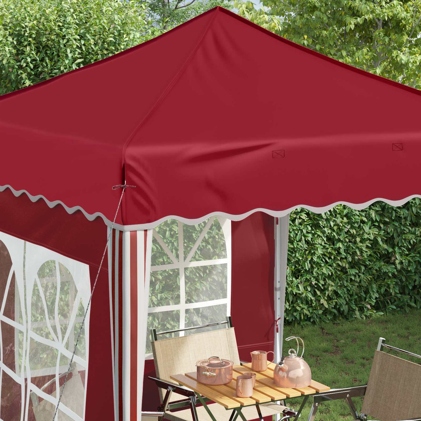 Pop-up Festtelt 195 x 195 x 245 cm Burgunder Oxford Stoff
