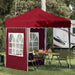Pop-up Festtelt 195 x 195 x 245 cm Burgunder Oxford Stoff