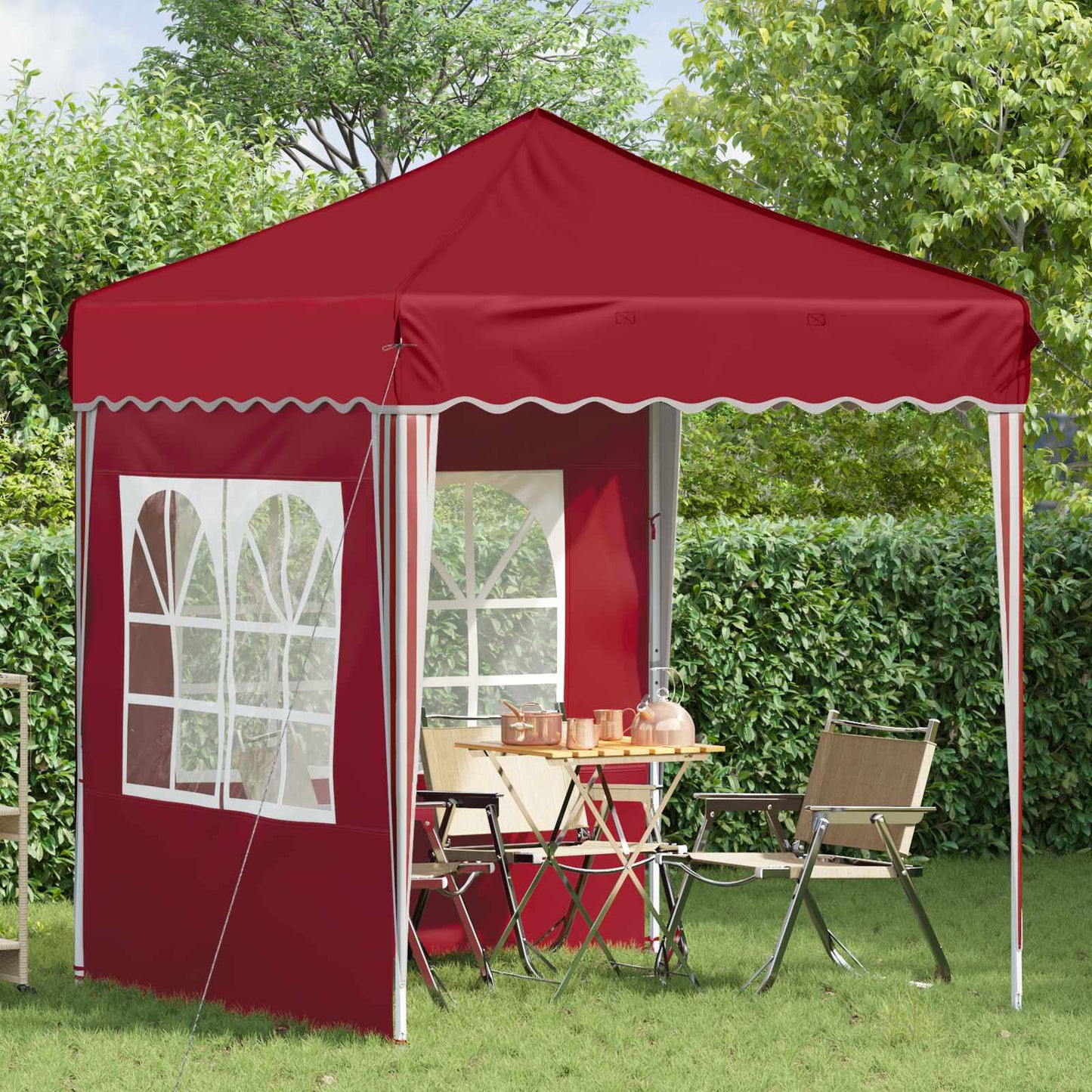 Pop-up Festtelt 195 x 195 x 245 cm Burgunder Oxford Stoff