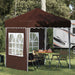Pop-up Festtelt 195 x 195 x 245 cm Brun Oxford Stoff