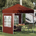 Pop-up Festtelt 195 x 195 x 245 cm Terrakotta Oxford Stoff