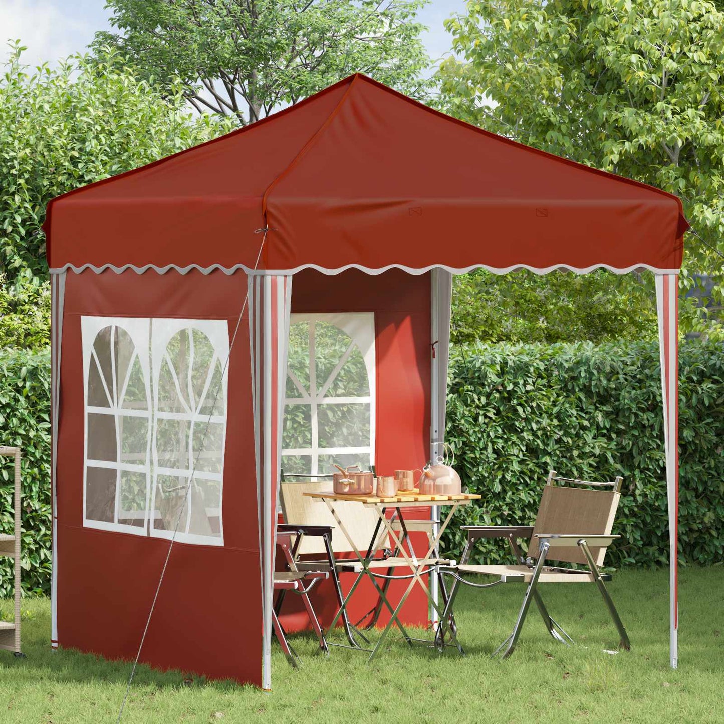 Pop-up Festtelt 195 x 195 x 245 cm Terrakotta Oxford Stoff