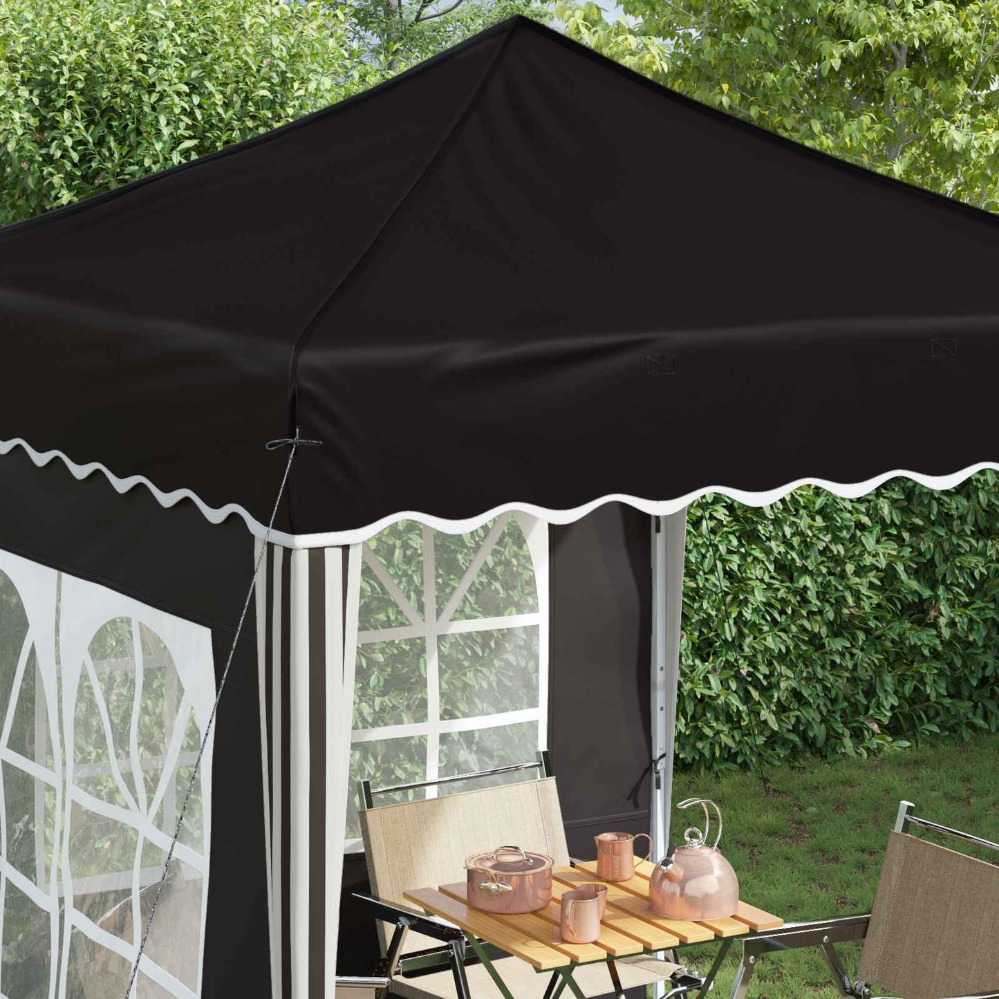 Pop-up Festtelt 195 x 195 x 245 cm Svart Oxford Stoff