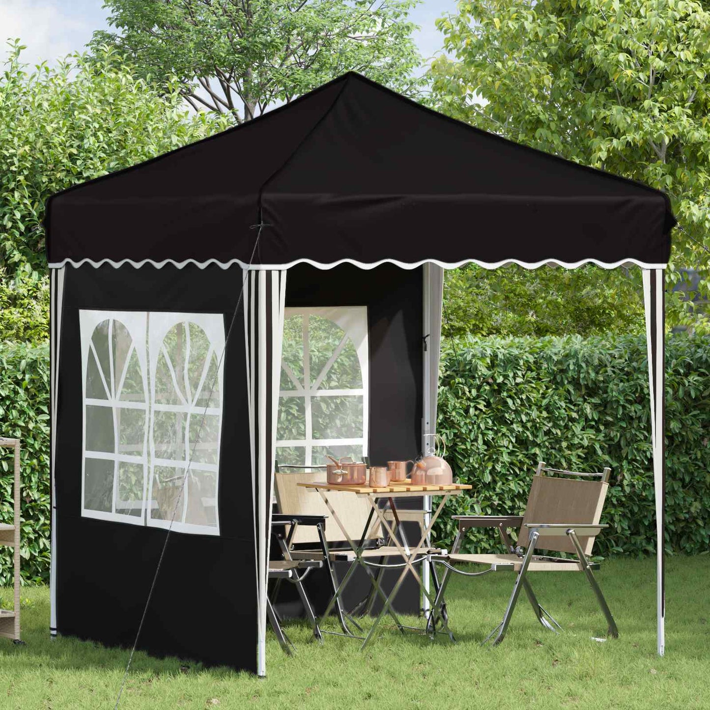 Pop-up Festtelt 195 x 195 x 245 cm Svart Oxford Stoff