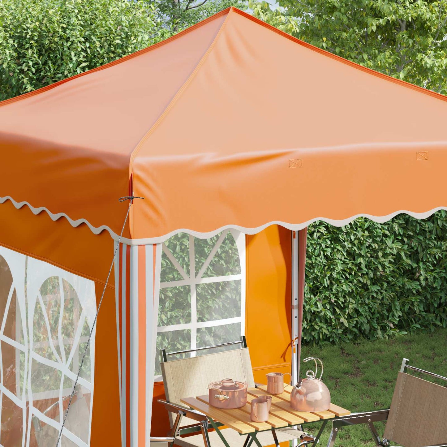 Pop-up Festtelt 195 x 195 x 245 cm Oransje Oxford Stoff