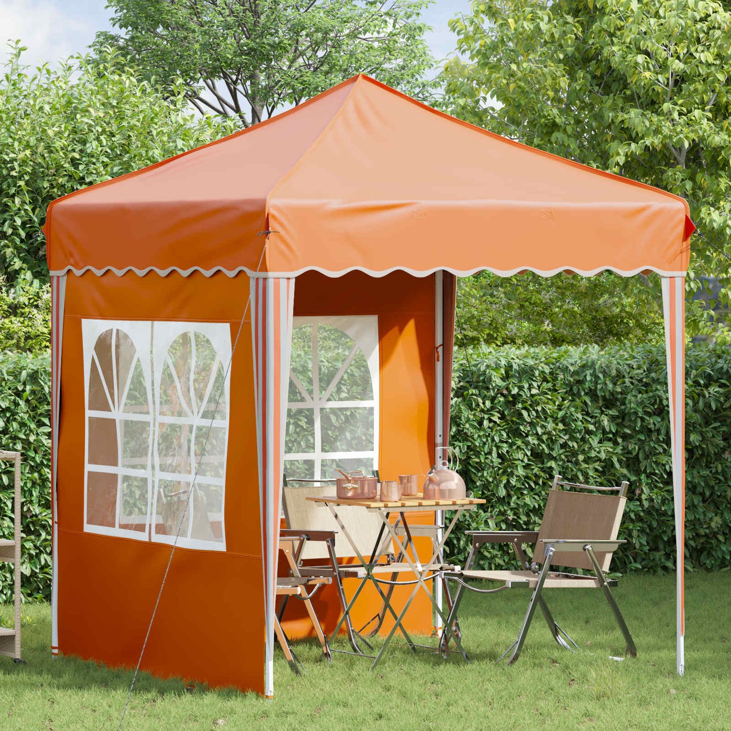 Pop-up Festtelt 195 x 195 x 245 cm Oransje Oxford Stoff