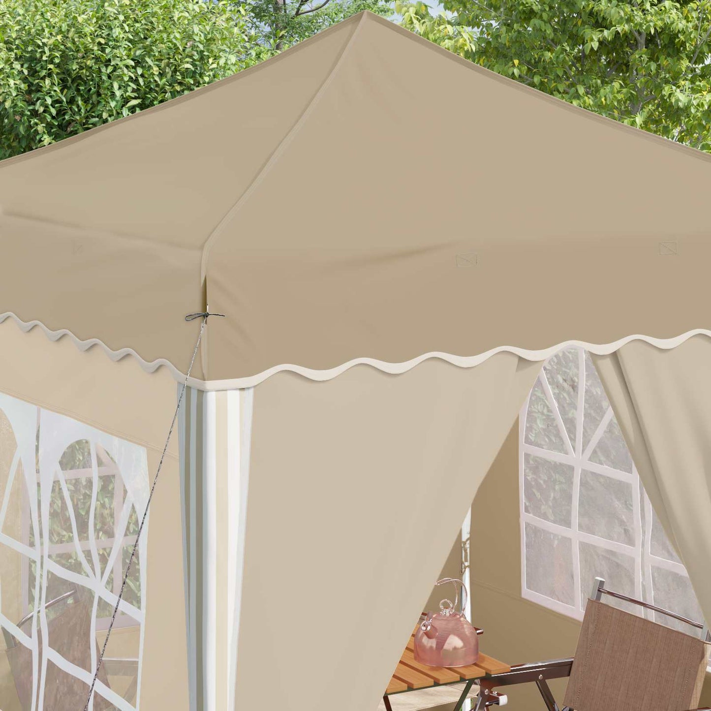 Pop-up Festtelt 195 x 195 x 245 cm Krem Oxford Stoff