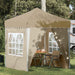 Pop-up Festtelt 195 x 195 x 245 cm Krem Oxford Stoff