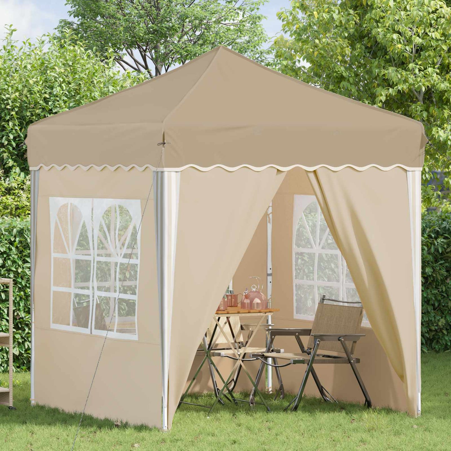 Pop-up Festtelt 195 x 195 x 245 cm Krem Oxford Stoff