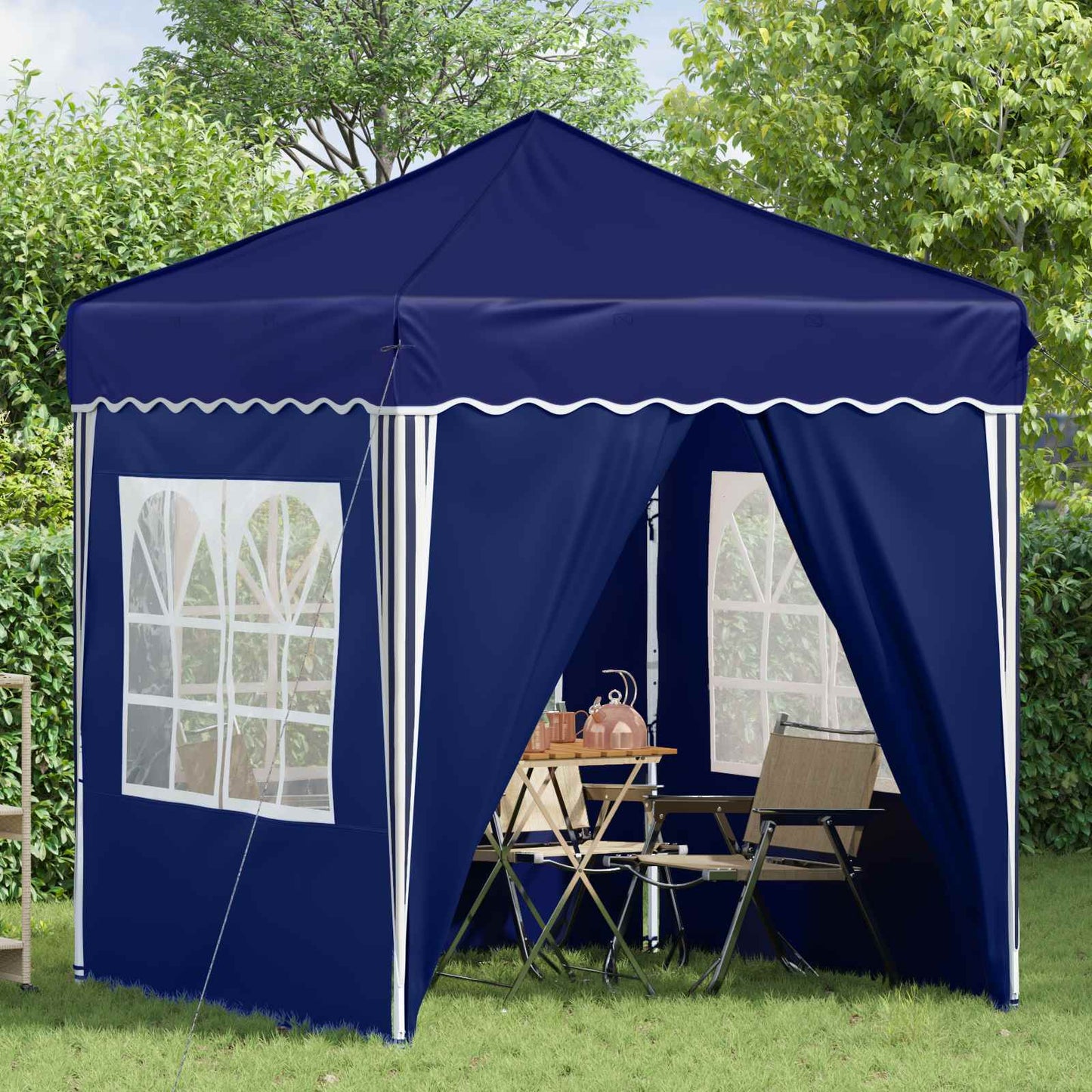 Pop-up Festtelt 195 x 195 x 245 cm Blå Oxford Stoff