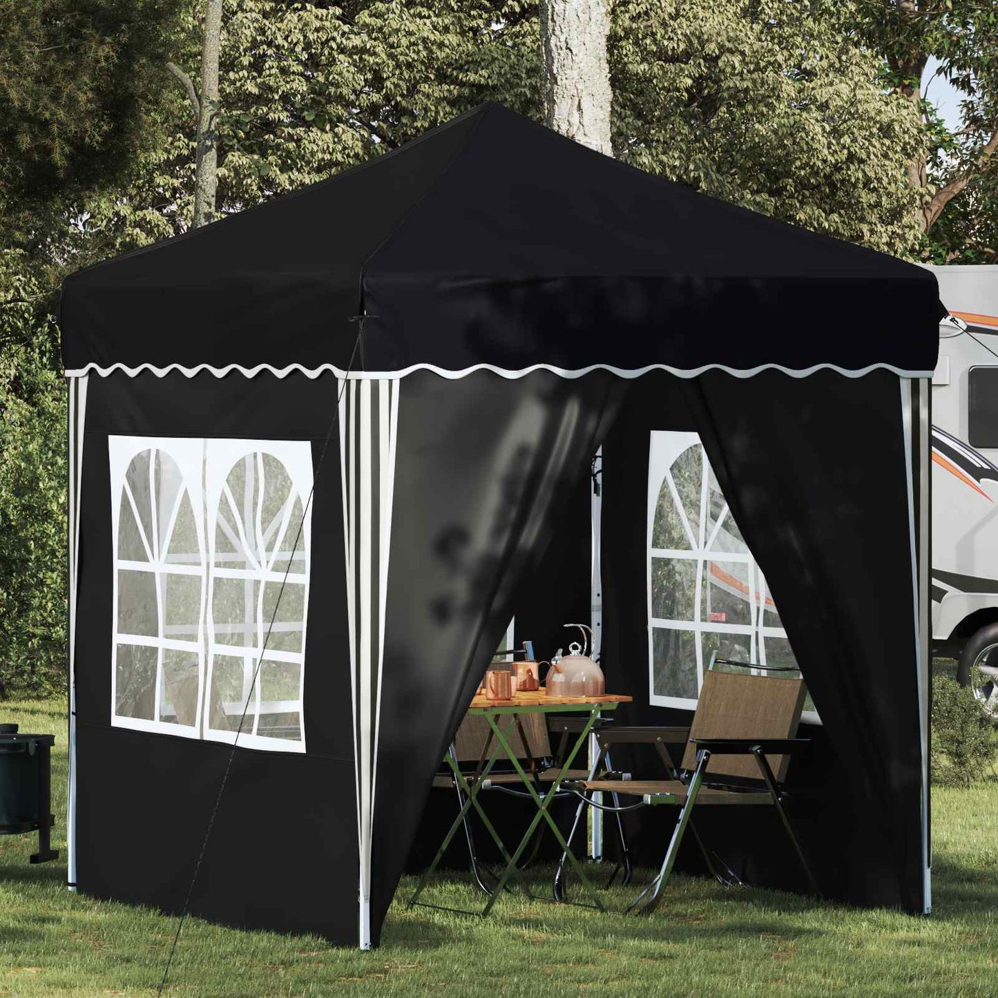 Pop-up Festtelt 195 x 195 x 245 cm Antrasitt Oxford Stoff